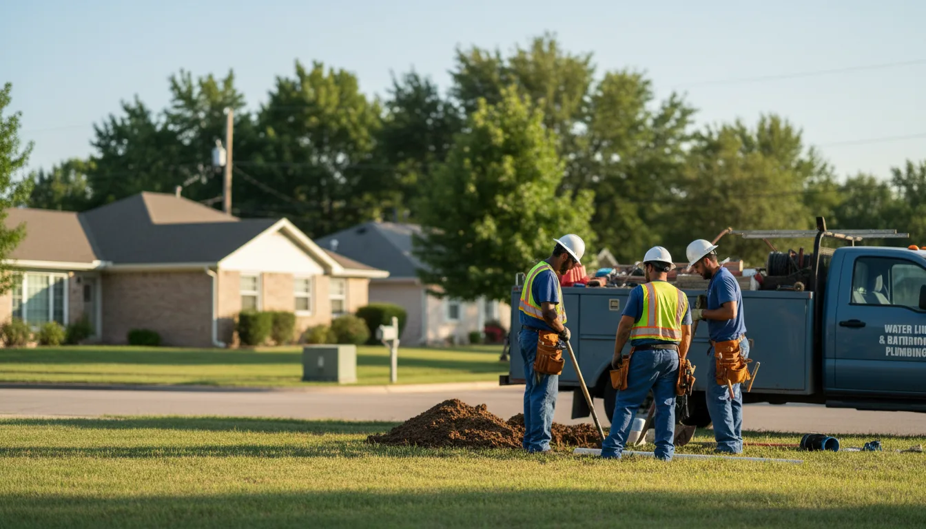 Residential water line and bathroom plumbing service in Clemons, IA